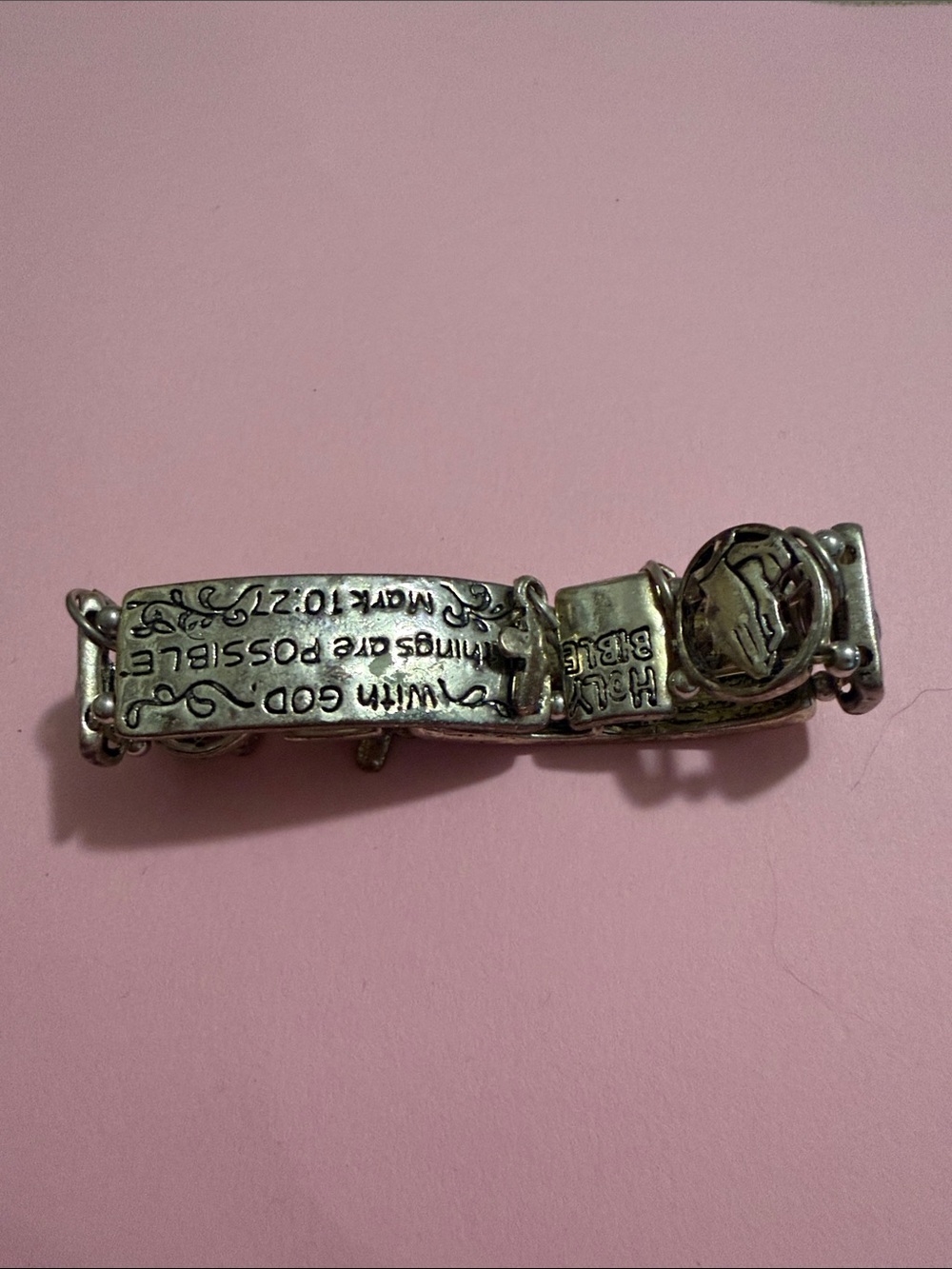 Silver Inspirational Religious Bracelet with Message from the Good Jook